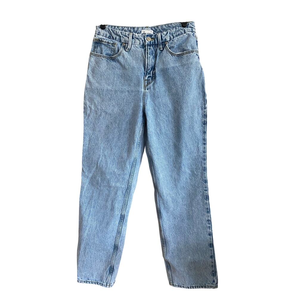 Good American Relaxed Straight Leg Jeans Light Wash Size 28